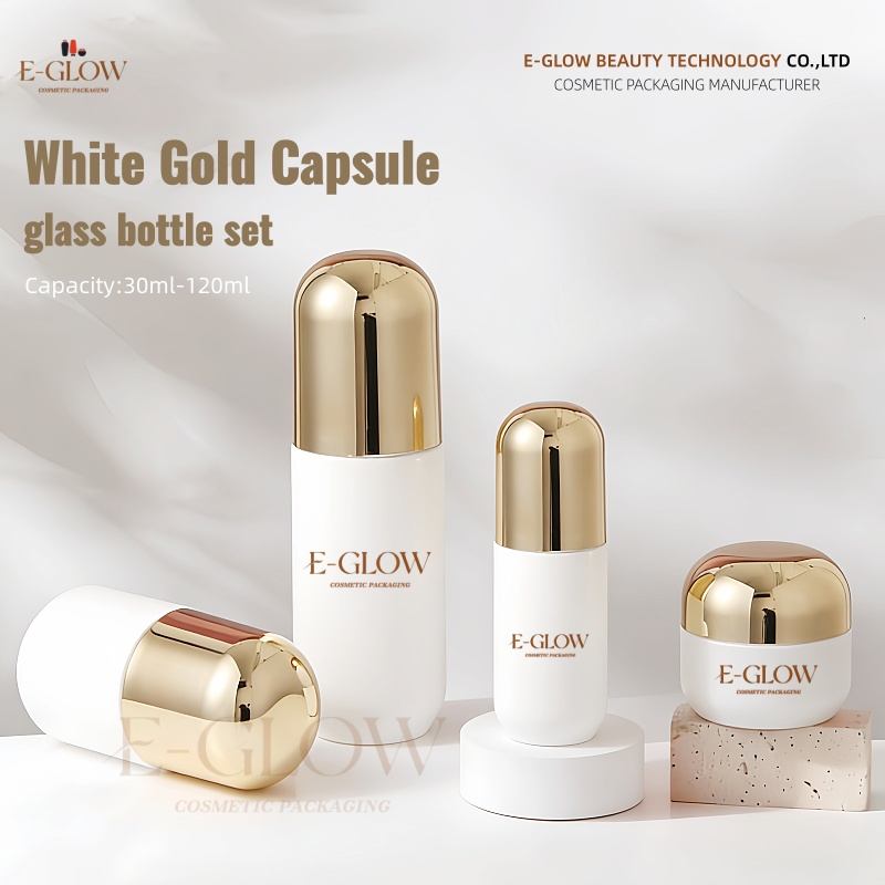Luxury Skincare Packaging - 【Logo Custom】1 Buah Set Kosmetik Kaca