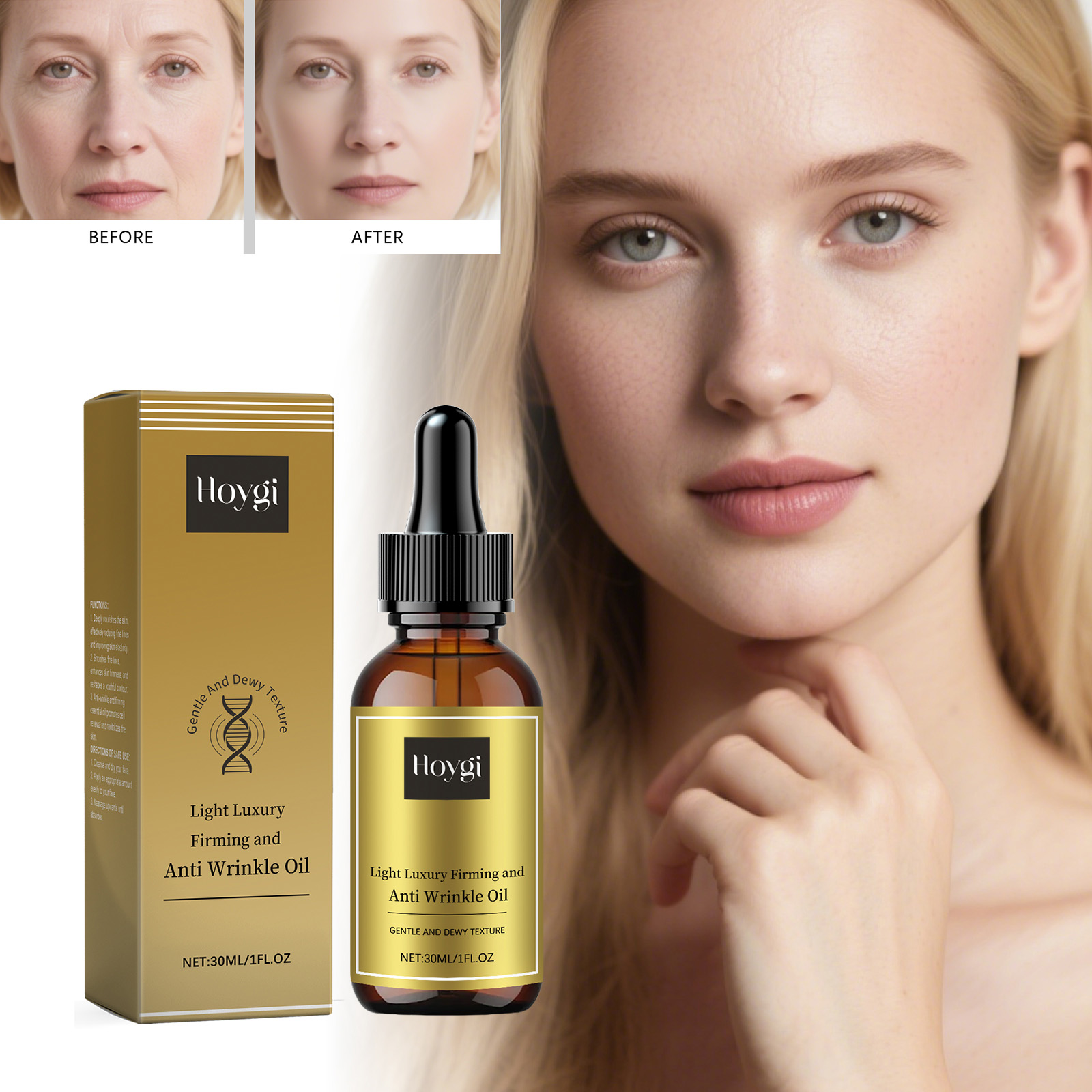 Luxury Skincare China - Minyak Perawatan Wajah Pengencang, Anti Kerut,
