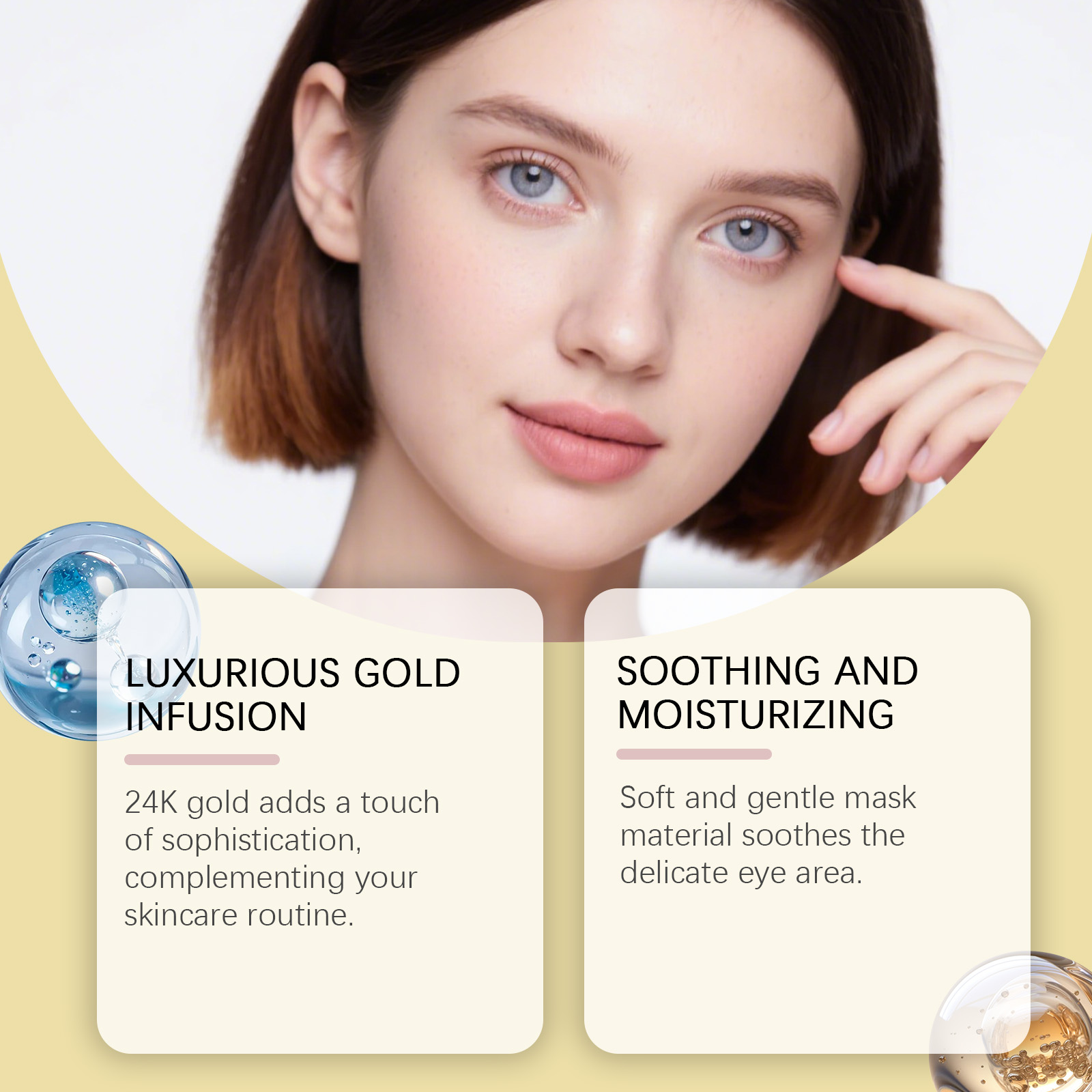 Masker Mata Emas 24k Melembapk - Luxury Skincare Mask ulasan dan harga
